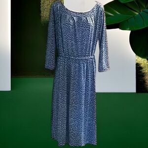 Land's End Classic Elegance Midi Dress Size 0X Timeless Beauty